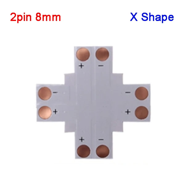 5 шт. 2Pin 3Pin 4Pin 5pin светодиодный разъем 8 мм 10 мм 12 мм L/T/X форма FPC Сварка адаптер используется для 3528 2812 5050 RGB светильник полосы - Цвет: 2pin X 8mm