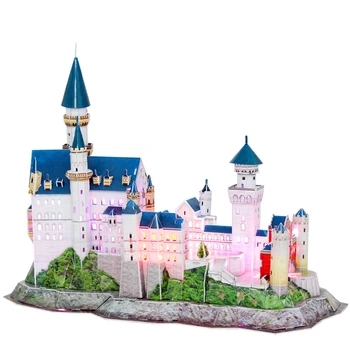 

Classic Jigsaw Puzzle Architecture City Germany New Swan Stone Castle Construction Brick Toys Scale Models Sets Building Paper