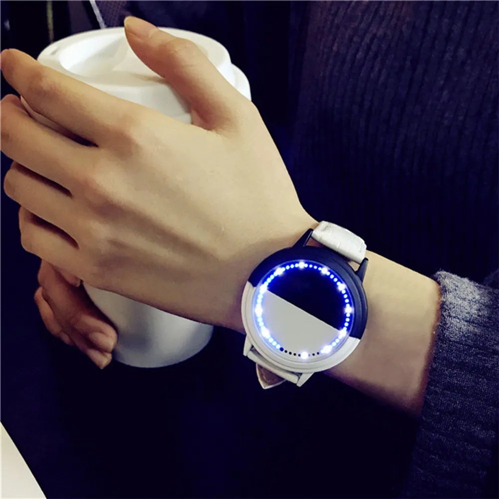 

Lovers Couple LED Light Quartz Watch Mens Fashion Leather Women's Dress Clock Brand Relogio Reloj Women Wrist Watches Men Hours