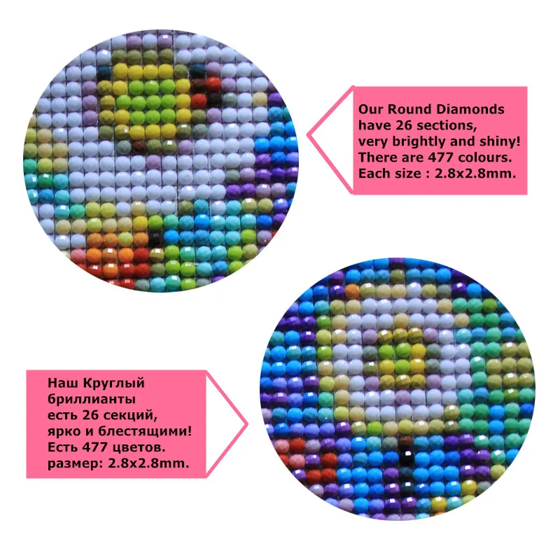 100% DIY 5D Round Diamond Embroidery  Pattern Rhinestones Diamond Mosaic Diamond Painting Cross Stitch Kits (2 (5)