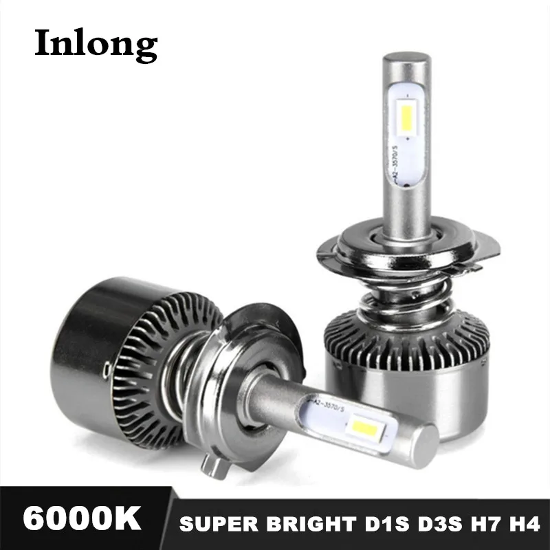

Inlong With SAMSUNG Chips Mini H7 LED H4 16000LM D4S H1 H8 H11 9005 D3S 9006 HB4 D1S Car Led Headlight Bulb 6000K Fog Lights 12V