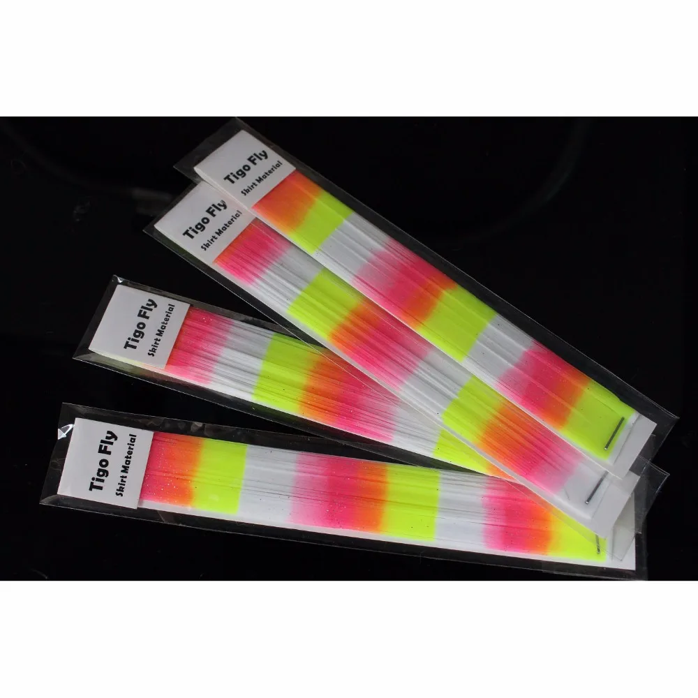 

Tigofly 4 pcs Silicone Skirts 3 Color Rainbow DIY Spinner Bait Squid Rubber Legs Strands Fly Tying Materials