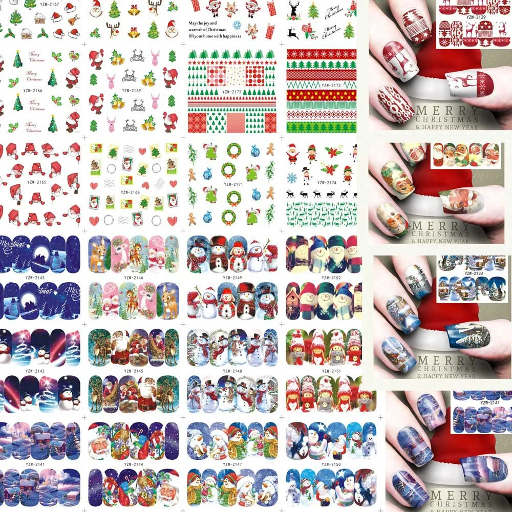 

Winter Christmas snowflake elk snowman Nail Art Stamper Gel Tips DIY Stamping Drawing Image Template Stickers nail art