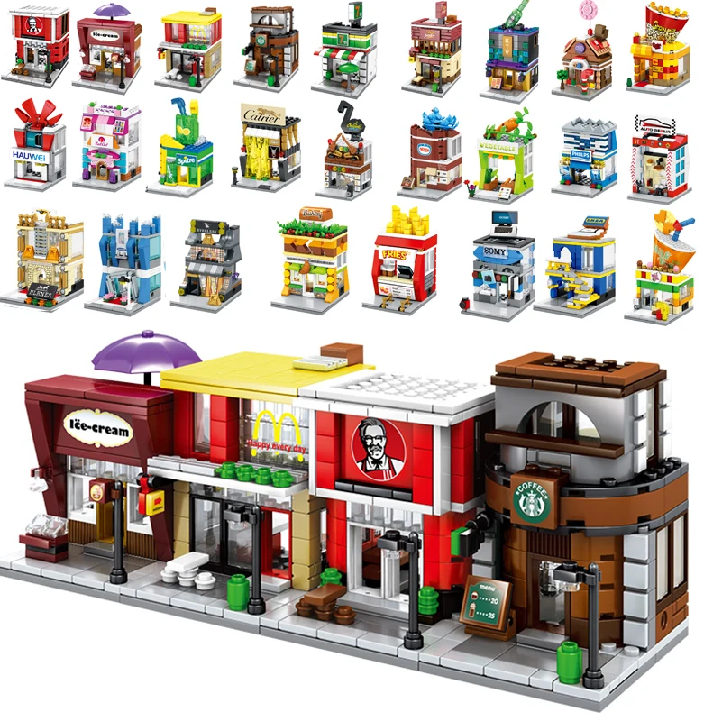 

SemBo Model Building Store Kits Blocks Architectural Shops Mini Street Scene Sets Kids Toys for Children Jet