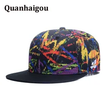 Граффити звездное небо печать регулируемая бейсболка, унисекс хип-хоп дальнобойщик плоский Билл многоцветные линии Snapback шапки