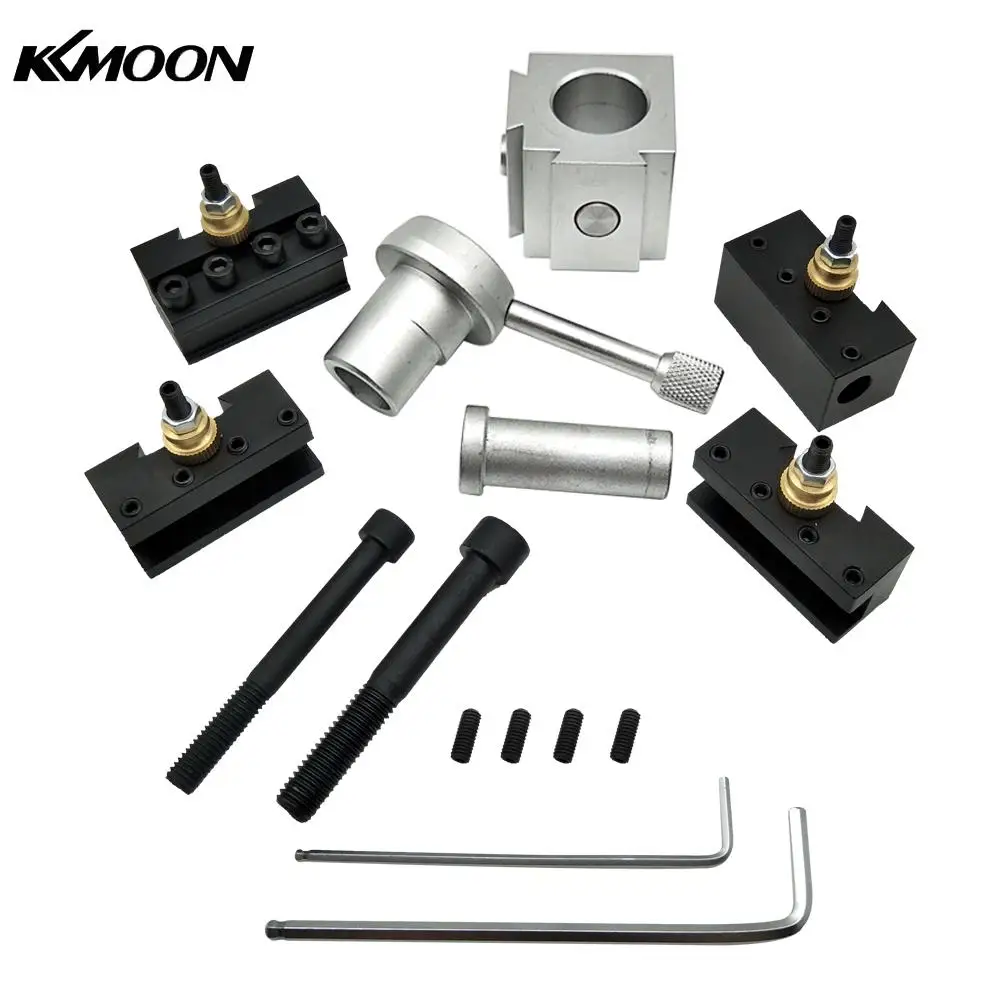 

KKmoon Mini CNC Lathe Tool Holder Quick Change Tool Post Cutter Holder Screw Kit Set Boring Bar Turning Facing Holder Wrench