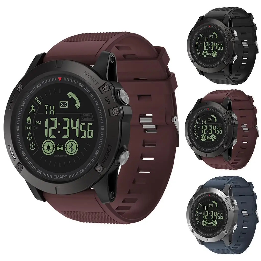 Multi-function Waterproof Bluetooth Smart Sports Watch Round IP67 For IOS 610 mAh and 2.6cm/1.0inch Android