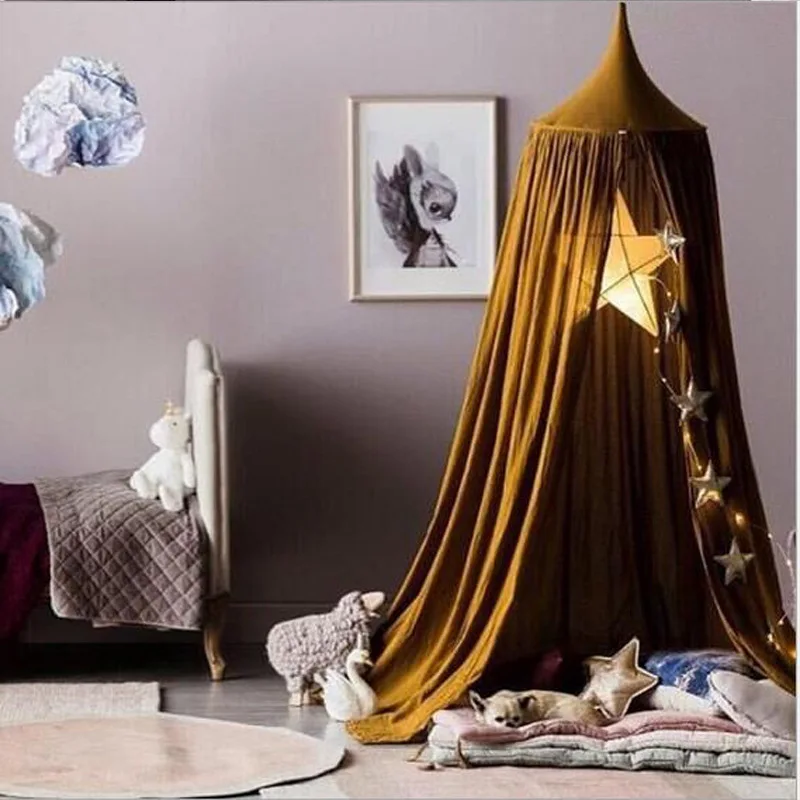 KAMIMI детская кровать, детская комната занавеса, украшение для кроватки, сетка, детская палатка, моющаяся хлопковая ткань, висящий купол, детская москитная сетка