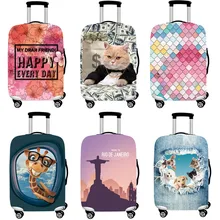 

Cute Cartoon Thicker Luggage Protective Cover 3D Printing Elastic Dust Rain Bag For 18"-32" Trunk Case Travel Suitcase Accessory