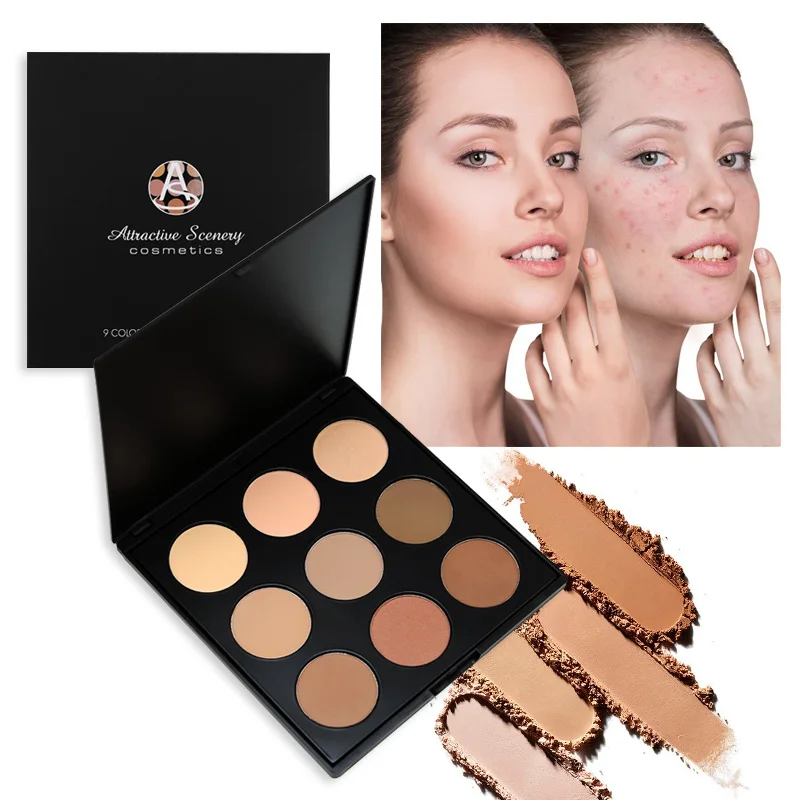 Make up 9 цветов Тени для век Палитра румян Палитра Make up Pallete лицо Румяна Палитра контурной пудры Косметическая основа для лица - Цвет: Foundation