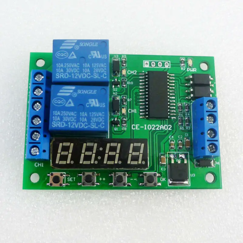 IO22A02 DC 12V 2CH Многофункциональное реле задержки таймер переключатель времени для