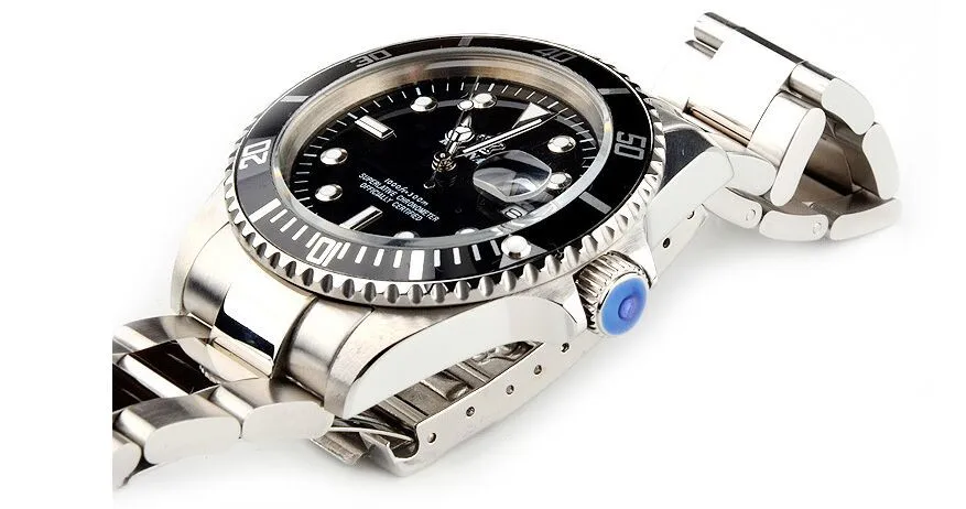 2016 Men Luxury Brand Reginald Watch Quartz Digital mens wristwatches dive 30m Casual Fashion Black Stainless Steel Gift Watches