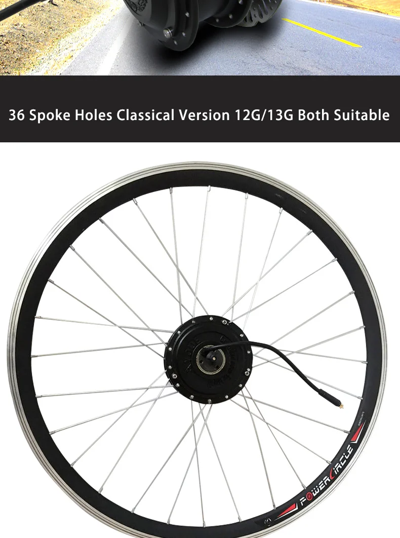 Top 36V 250W Electric Bike Motor Wheel with Rim Spokes Front Rear Brushless Gear Hub Motor Wheel 6/7 Freewheel Suitable V Disc Brake 3