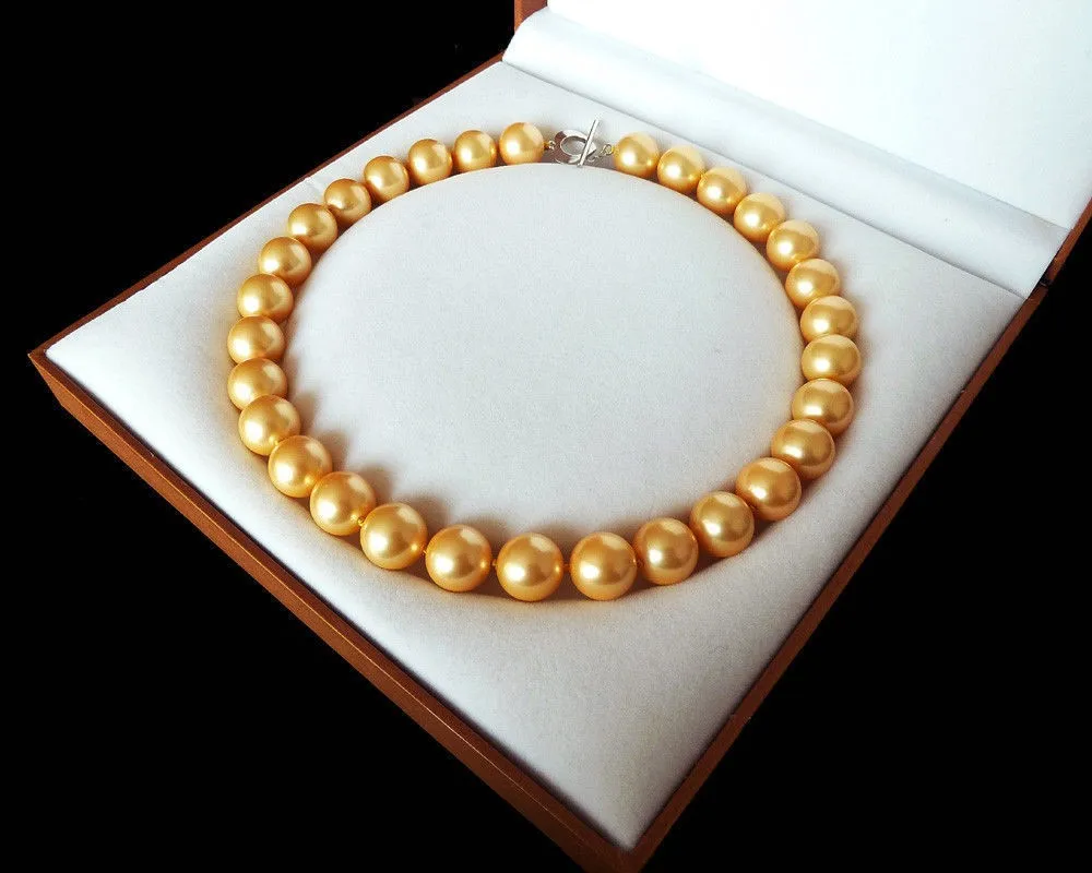 GENUINE HUGE 9-10MM ROUND SOUTH SEA GRAY PEARL NECKLACE 18/" 14k GOLD CLASP