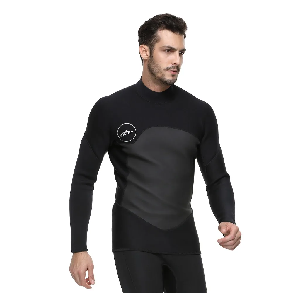 Мужская верхняя часть Гидрокостюма 3 мм неопреновый водолазный костюм куртка с длинными рукавами с застежкой-молнией сбоку рубашка для дайвинга полосатая блузка куртка для подводного плавания