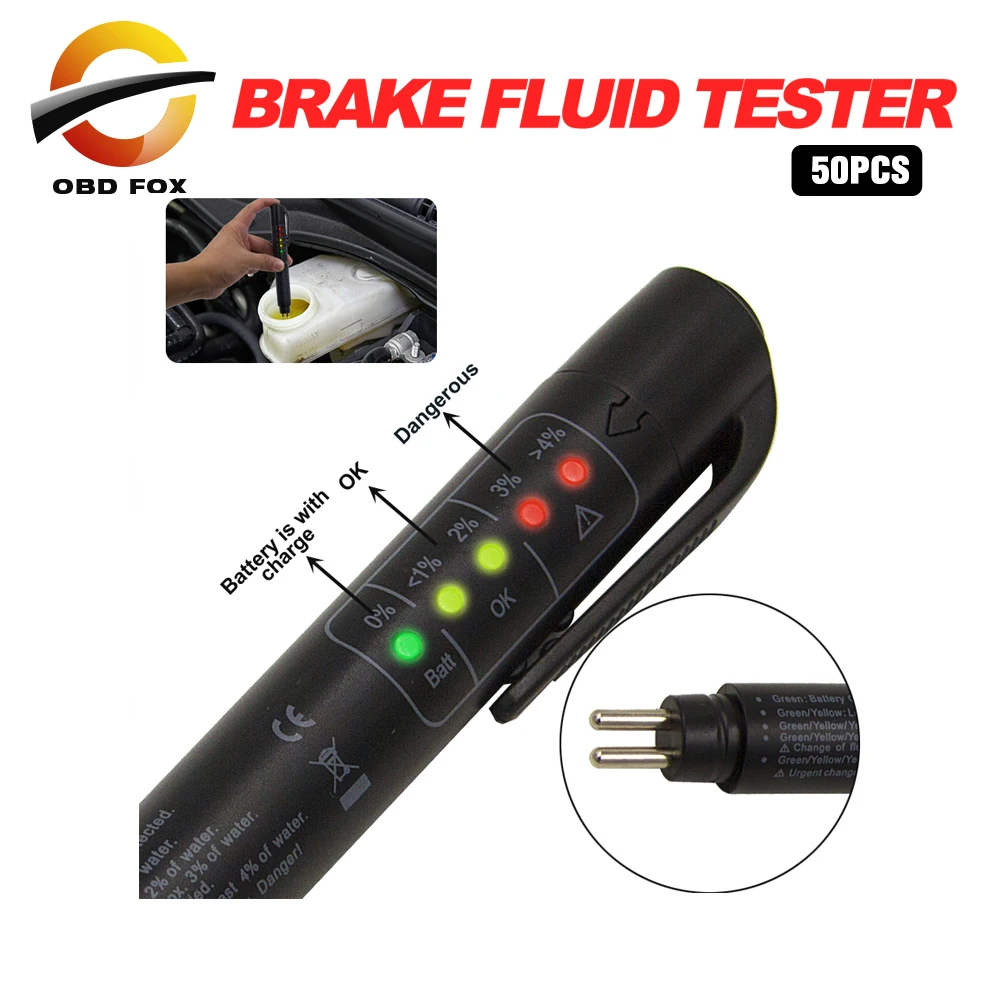 

Brake fluid test 5 LED Car Vehicle Brake Fluid Tester pen Auto Automotive Testing Tool for DOT3/DOT4 50pcs/lot DHL free