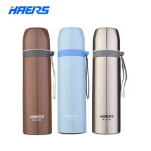 Haers Edelstahl-metall-thermoskanne 500 ml Durable 18/8 Edelstahl Thermische Flasche Isolierte Tragbare Kaffee Thermosflasche LB-500-13
