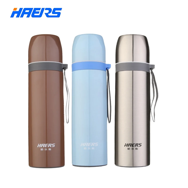 Online Whole Stainless Steel Coffee Thermo From China Haers Metal Thermos 500ml Durable 18 8 Stainless Steel Thermal Bottle Insulated Portable Coffee