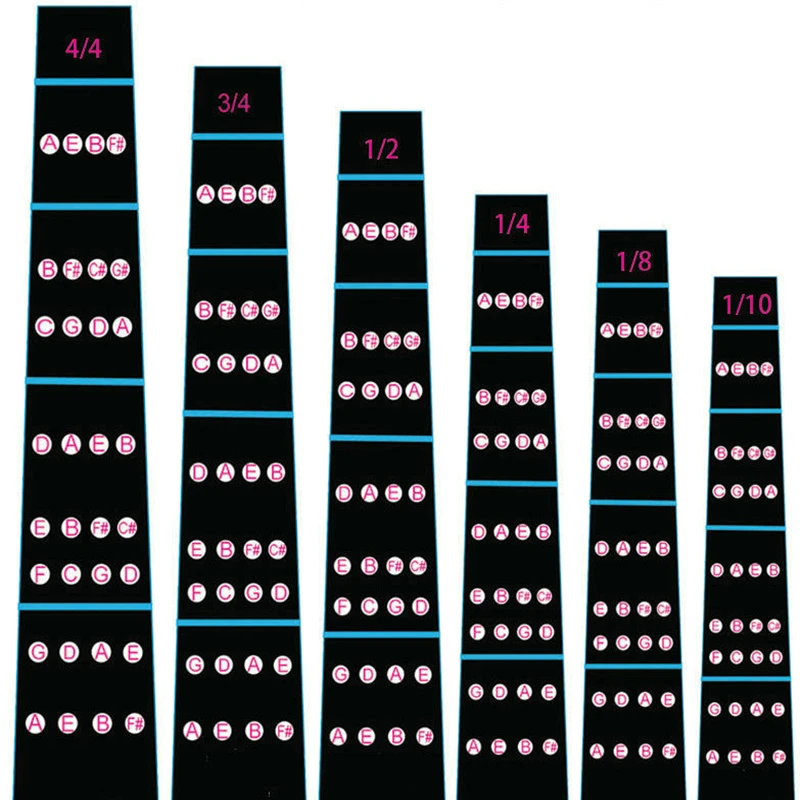 4/4 3/4 1/2 1/4 Скрипка гриф Стикеры гриф Примечания этикетка пальцами диаграммы практика руководство начинающих o Запчасти аксессуары