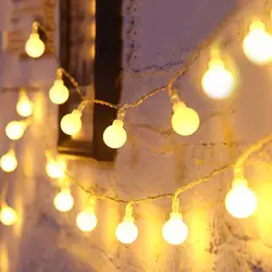 Thrisdar 10 м 100 светодиодный бусины в форме вишни Фея гирлянда на открытом воздухе Свадьба Рождество праздник Фея свет патио вечерние украшения