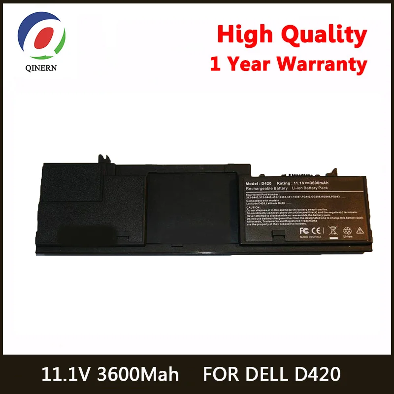 

QINERN 11.1V 3600MAh Laptop Battery For DELL Laitude D420 Rechargeable Notebook Battery Lipo Batteries For DELL