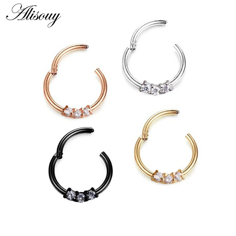 

Alisouy 1 piece HQ Fashion Piercing Nose Ring Titanium Nose Stud Hoop Septum Piercing Nose Rings Body Piercing Jewelry