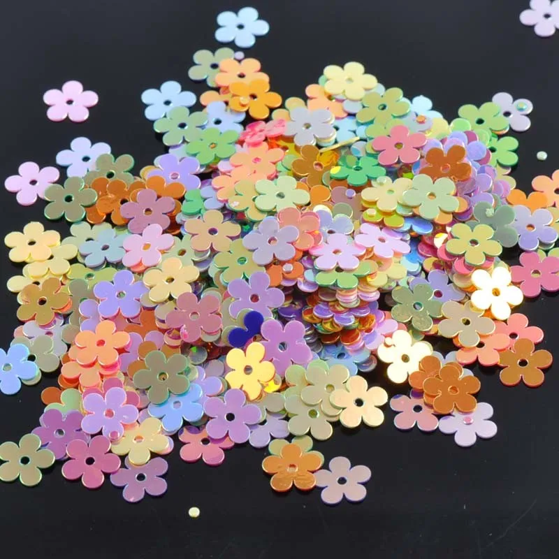 23 г(1500 шт.) плоские радужные Цветочные рассыпчатые разноцветные пайетки для шитья, рукоделия, аксессуары для детей, около 7 мм CP0812