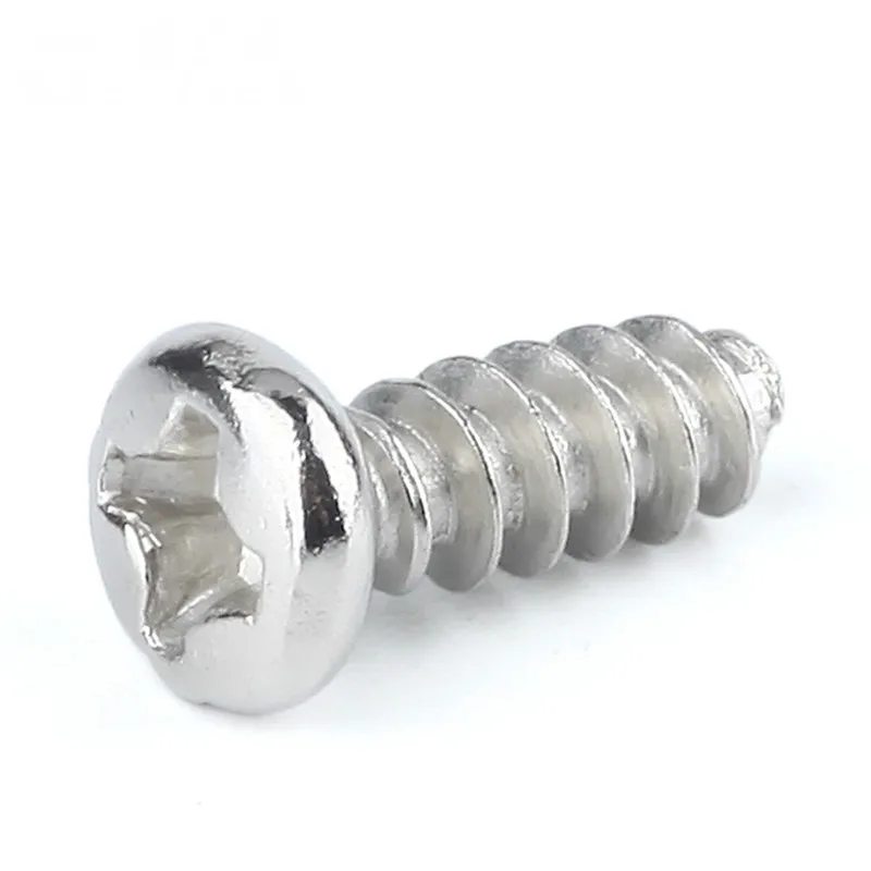 200PCS M1.2 M1.4 M1.5 Round Head Flat Tail Self-tapping Screws Nickel-plated Cross Recessed Pan Head Tapping Screws