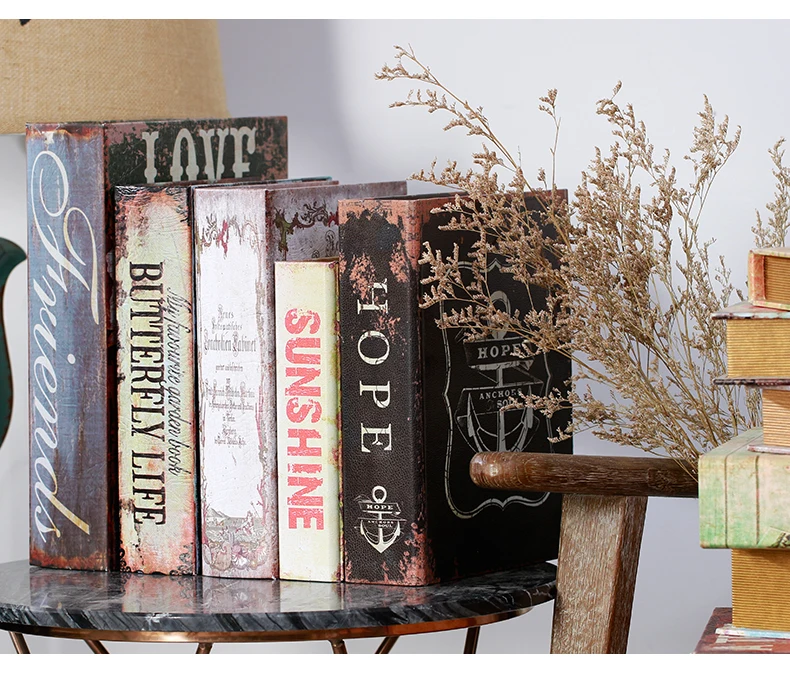 

American retro storage box simulation fake bookcase decorative ornaments home living room decorations shooting props book box