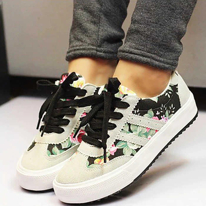 

Women Sneakers 2018 Newest Women Shoes Fashion Sneakers Printed Casual Canvas Shoes Woman Breathable Ladies Shoes tenis feminino