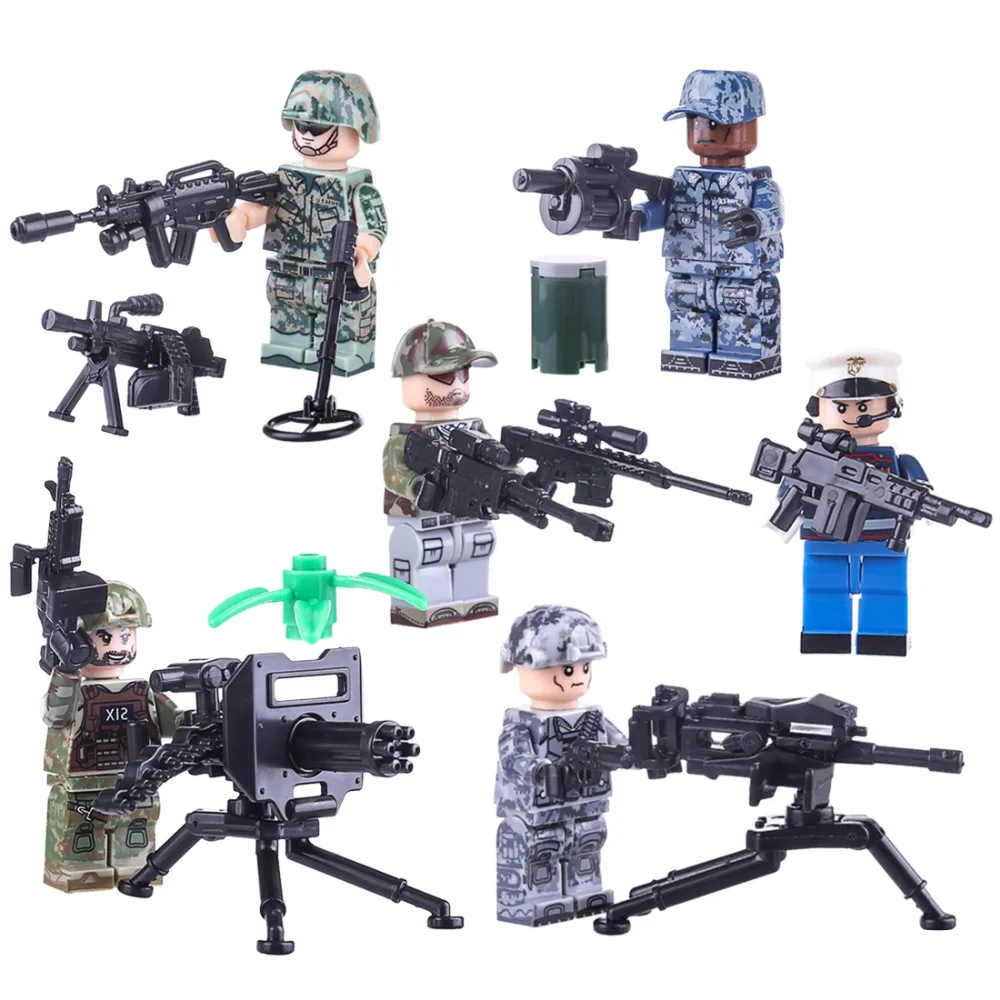 Новое поступление детей подарок на день рождения 6 шт. море Land Air Team Leopard Strike сборная кукла Модель Строительство игрушки для малыша игры