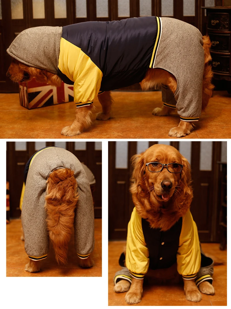 Одежда для больших собак зимняя одежда для больших собак Теплый комбинезон для курта для собак Samoyed золотой ретривер Хаски Dobermann костюм для домашних животных
