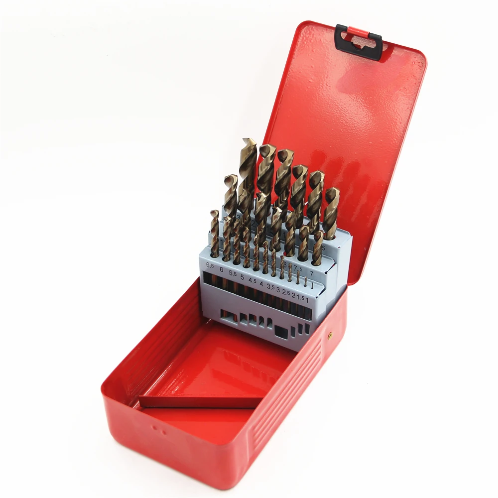 New High Standard 25Pcs/set M35 Twist Drill Bit Set Power Tools Hand
