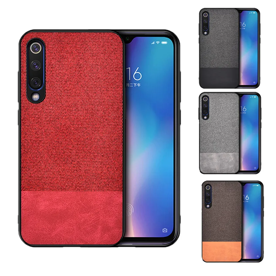 

For Xiaomi mi9 case mi9se back cover silicone protective fabric cloth shockproof cases capas for xiami mi 9 mi9 SE case