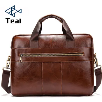 

2020 Men's briefcase bag men's genuine leather laptop bag business tote for Black office portable laptop shoulder bag