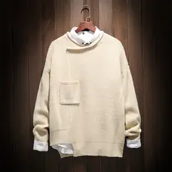 2018 бренд социальной хлопок карман Для мужчин пуловер Свитера Повседневное трикотажные плюс Размеры M-5XL свитер Для мужчин Masculino Джерси