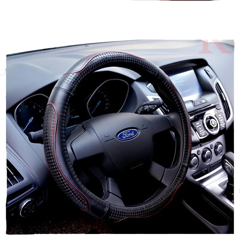 Top Layer Genuine Leather Car Steering Wheel Cover Sport Steering