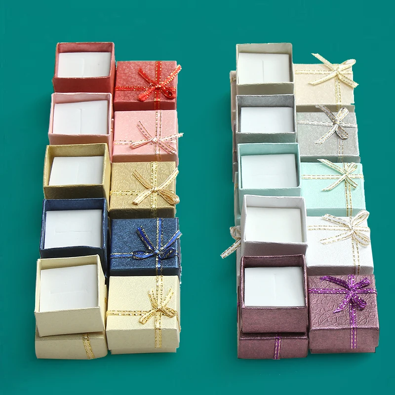 

48pcs Assorted Jewelry Gifts Boxes for Jewelry Display 4*4*2.5cm Assorted Colors Ring Box Small Gift Boxes