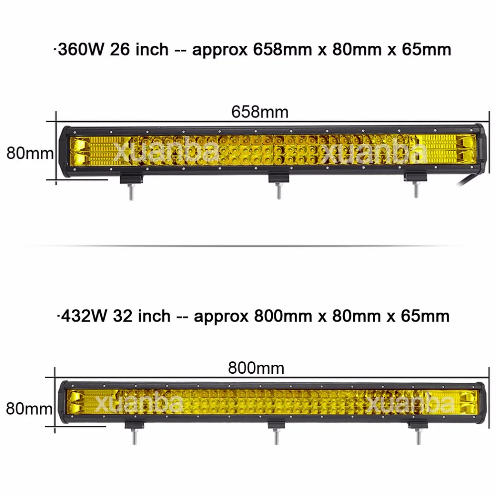 Тройной Ряд светодиодные бар 12 "20" 23 "288 Вт подсветка в 24 Пикап Универсал лодка грузовой автомобиль ATV SUV морской 4WD 4x4 Offroad комбинированная