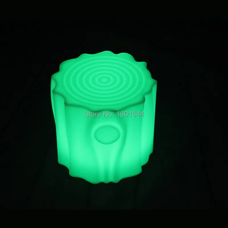 

D32*H30cm rgb color changing pe plastic tree stump shape bar stool bar furniture