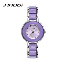 SINOBI Luxury Imitation Ceramic Bracelet Watches Women Brand Fashion Quartz Watch Relojes Mujer 2018 Ladies Wrist