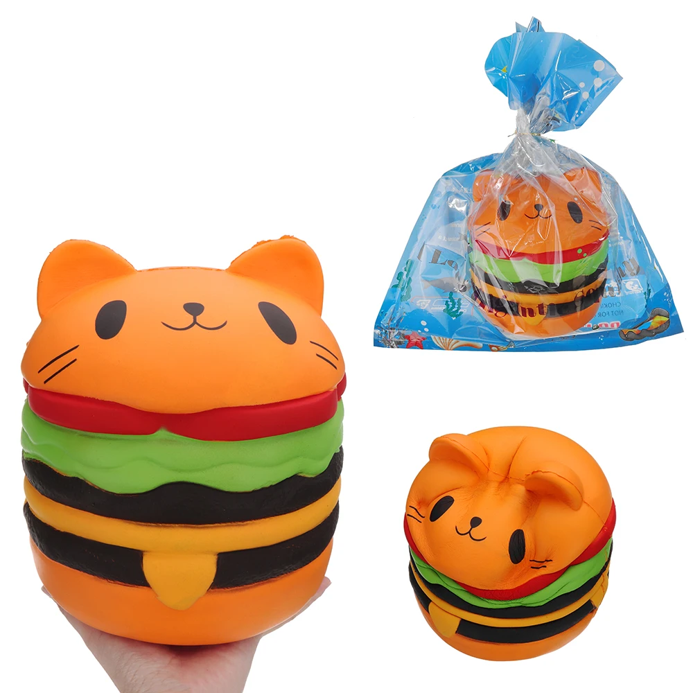 

20cm Big Cat Burger for Squishy Jumbo Kawaii Squishies Slow Rising toy Soft Giant Squeeze Toy Collecte Gift for Kids funny toy