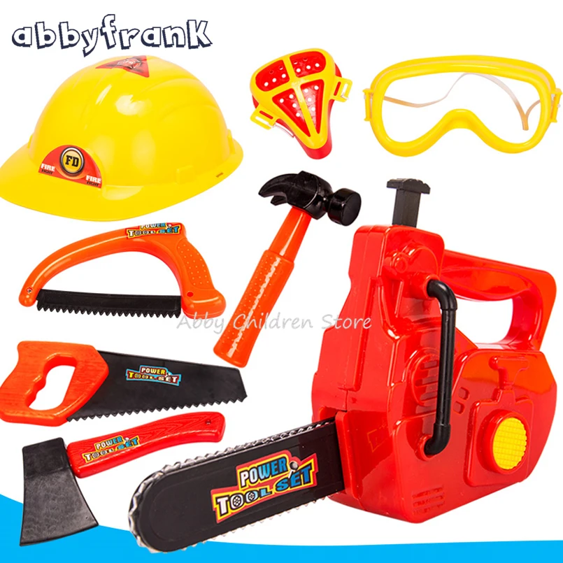 Abbyfrank Simulation Repair Tool Toys Chainsaw Helmets Axes Hammers