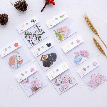 

Creative cartoon cute animals panda cherry blossom Japanese and paper stickers diy hand account diary decorative stickers