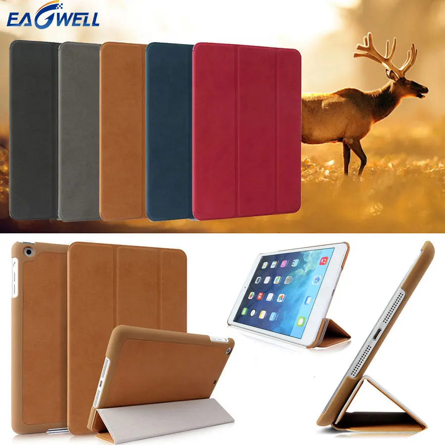 Case for Apple iPad Air 2 Air 1 Slim Matte Deer PU Leather Tablet Smart Cover Auto Sleep Wake for iPad 5 6 Flip Case Stand Skin  (9)