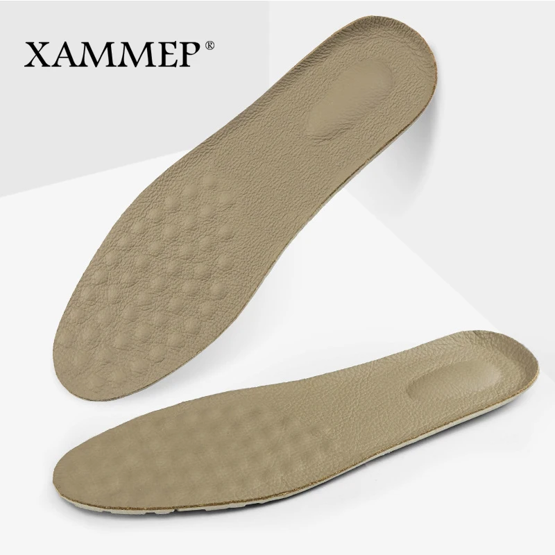 

Cowskin Insoles Soft Shoes Insert Shoes Pad For Women Men Casual Shoes Flats Silicone Unisex Plus Big Sizes Breathable Xammep