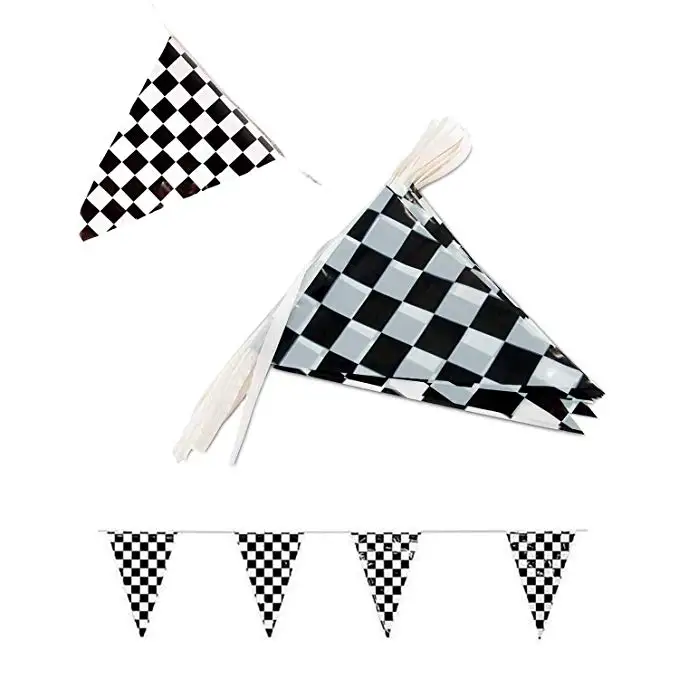 

Racking Hanging Flag Black and White Checkered Banner String Flags Pendant Kids Race Car Theme Birthday Party Decor