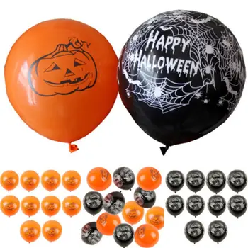 

Halloween Holiday Decoration 100 pcs Pack Tying Twisting Balloon Ball Shape Pumpkin Spider Web Balloons