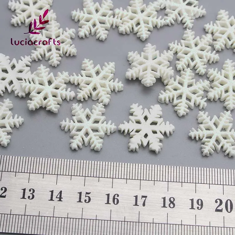 Lucia Crafts, 2,1 см, рождественские снежинки, кабошоны, висячие украшения, сделай сам, аксессуары, ремесла, 24 шт., F0604