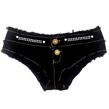 

Sexy Women Summer Candy Color Low Waist Jeans Shorts Fringe Denim Hot Pants